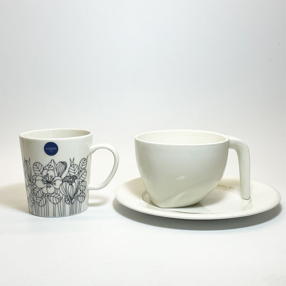 イッタラ iittala エゴ Ego コーヒーカップ＆ソーサー C&S ホワイト ステファン・リンドフォース Stefan Lindfors フィンランド 北欧食器 廃盤 ★