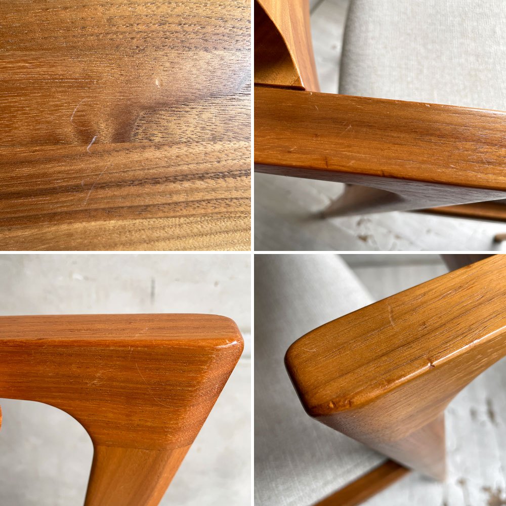冨士ファニチア FUJI FURNITURE コティ Koti アームレスチェア ウォールナット材 カバーリング ファブリック ハーフアーム 北欧スタイル D04520N 定価￥117,700～ B ♪