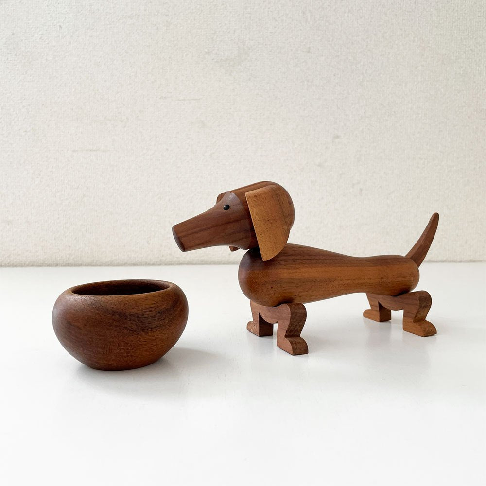 カイボイスン KAY BOJESEN DENMARK ドッグ Dog ダックスフント 木製オブジェ W10.5cm ウォールナット材 カイ・ボイスン デンマーク 北欧雑貨 定価￥19,800- ◎