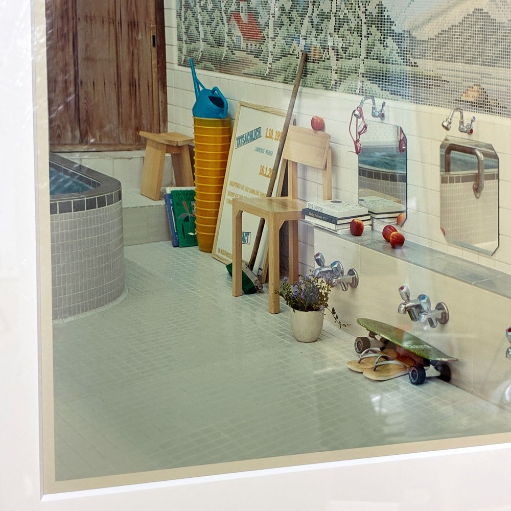 横浪修 写真作品 カリモク木製フレーム 額装品 銭湯 壁掛け 美品 ◎