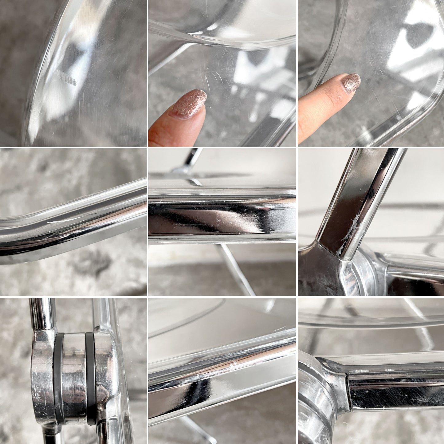 アノニマカステッリ ANONIMA CASTELLI プリアチェア PLIA チェア クリア クロームフレーム ジャンカルロ・ピレッティ Giancarlo Piretti イタリア B ■