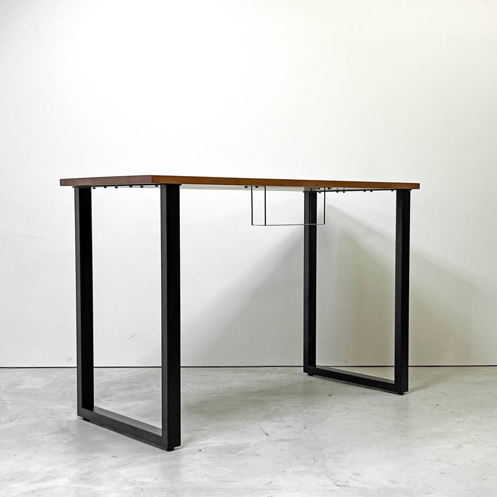 かなでもの KANADEMONO ザ・テーブル THE TABLE スタンディングデスク ラバーウッド材 ブラウン × ブラックスチール脚 W155xH104cm ●