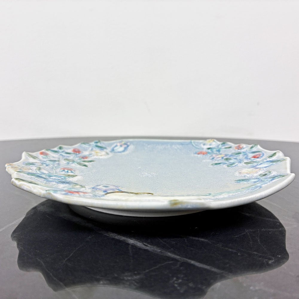 うつわやみたす プレート 中皿 飾り皿 オナガ 鳥 陶器 陶芸家 現代作家 希少 ◎