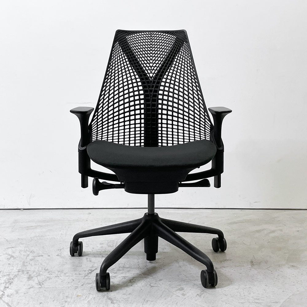 ハーマンミラー Herman Miller セイルチェア SAYL CHAIR デスクチェア オフィスチェア ブラック ミドルバック イヴ・ベアール 2013年製 旧モデル B ●