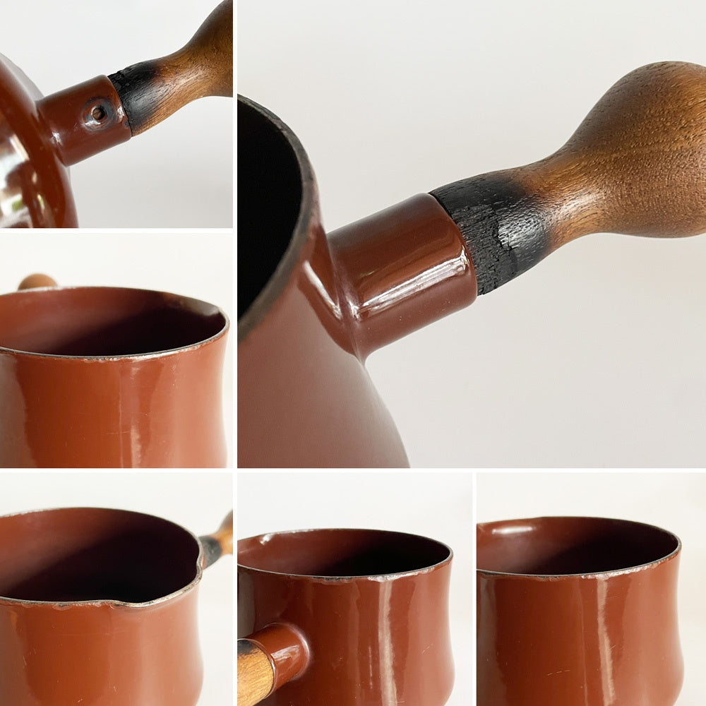 ダンスク DANSK コベンスタイル koben style ホーロー 片手鍋 バターウォーマー 深型 13cm 蓋つき ブラウン イェンス・クイストゴー ビンテージ デンマーク製 ■