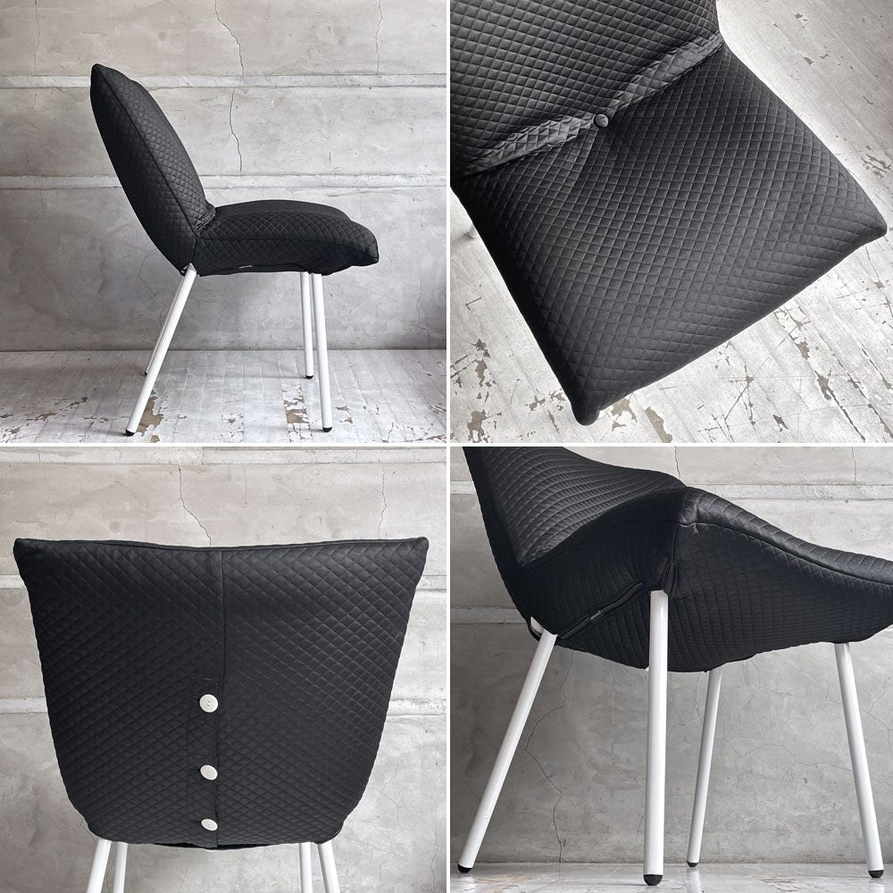 リーンロゼ ligneroset ロゼカラン ROSET Calin steel leg ダイニングチェア  ブラック×ホワイト キルティング スチールレッグ パスカル ムールグ フランス A ♪