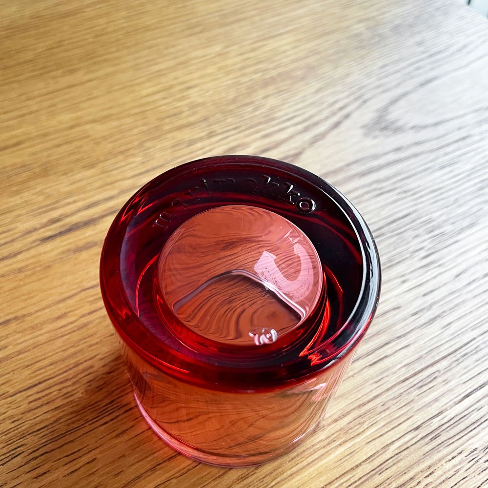 イッタラ iittala マリメッコ marimekko キビ kivi キャンドルホルダー レッドガーネット 60mm ヘイッキ・オルヴォラ フィンランド  廃番カラー ♪