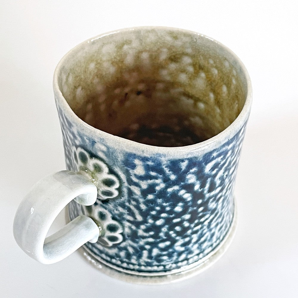 スティーブ・ハリソン Steve Harrison マグカップ ブルー系 ソルトグレーズ ARTS&SCIENCE取扱 2007年 希少 現代作家 ■