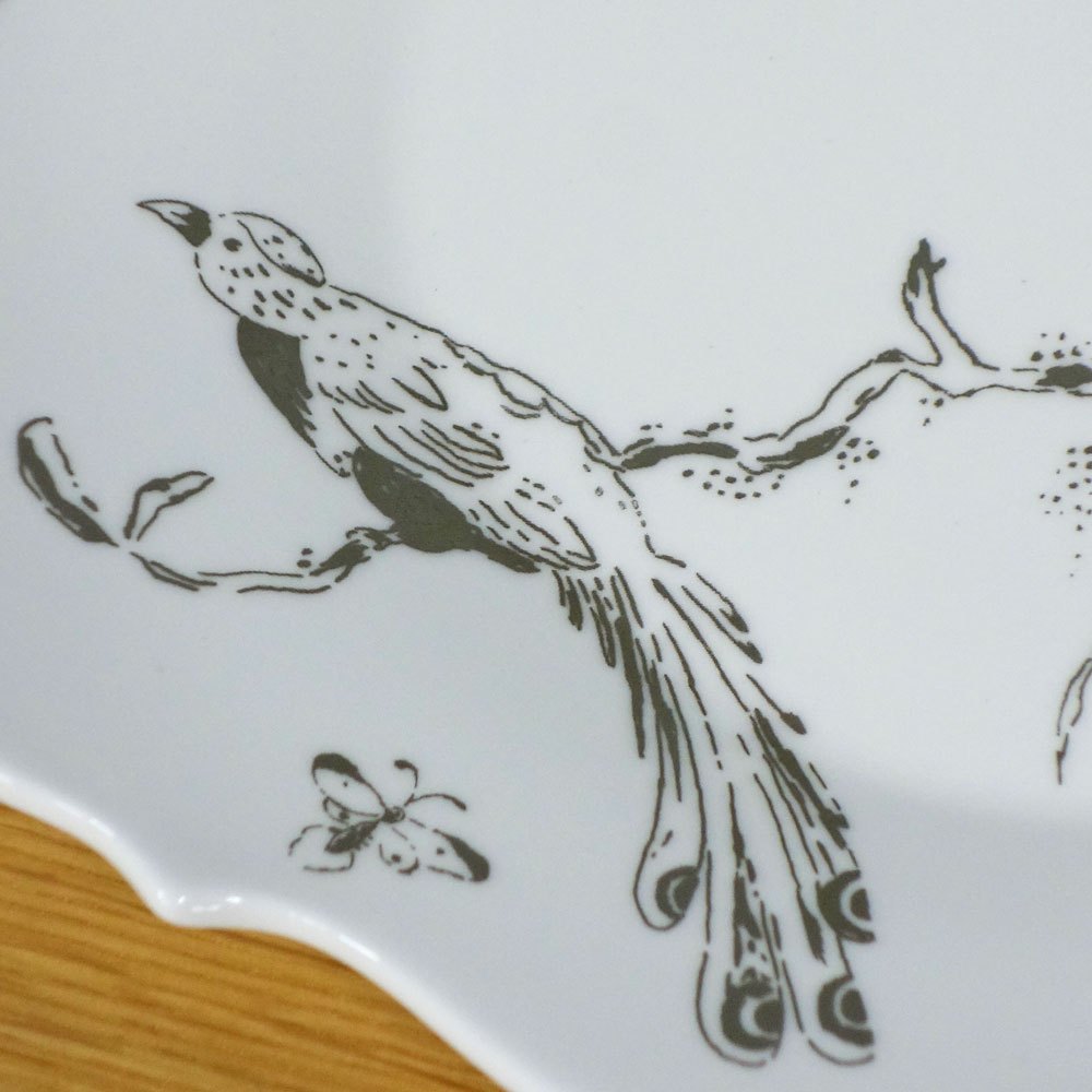 ウェッジウッド WEDGWOOD シノワズリ プラチナ スクエアプレート w23cm ジャスパーコンラン 英国製 B ◎