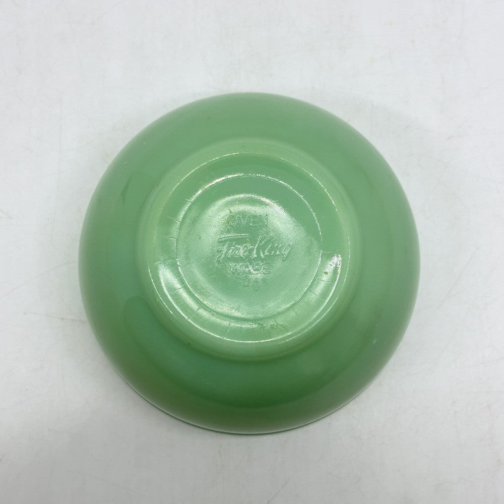 ファイヤーキング FIRE KING ジェダイ JADE-ITE ビーデッドエッジボウル 12.5cm ミルクガラス USビンテージ アンカーホッキング ●