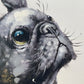 リビングハウス LIVING HOUSE アートペイント 見上げるフレンチブルドッグ 犬 60x60cm キャンバス画 壁掛けインテリア ◎