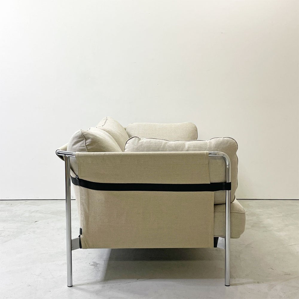 ヘイ HAY キャンソファ CAN SOFA 2シーター ソファ ロナン＆エルワン・ブルレック Ronan & Erwan Bouroullec ベージュ ファブリック クロームフレーム 北欧モダン ●