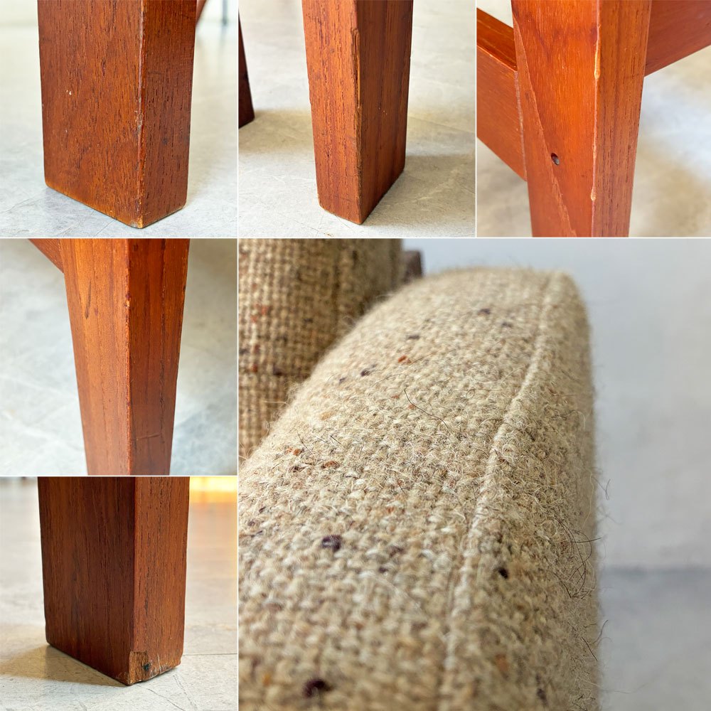 フランス＆サン France & Søn モジュラインソファ Moduline Sofa ラウンジチェア 2Pソファ チーク材 グレーファブリック デンマークビンテージ ★