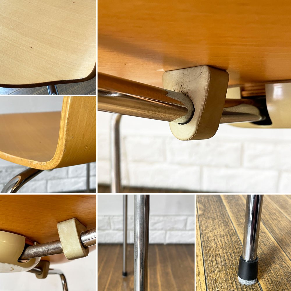 フリッツハンセン Fritz Hansen 3101 アリンコチェア アントチェア 4本脚 ナチュラルビーチ ラッカー仕上げ フェルトグライズ アルネ・ヤコブセン C ◎