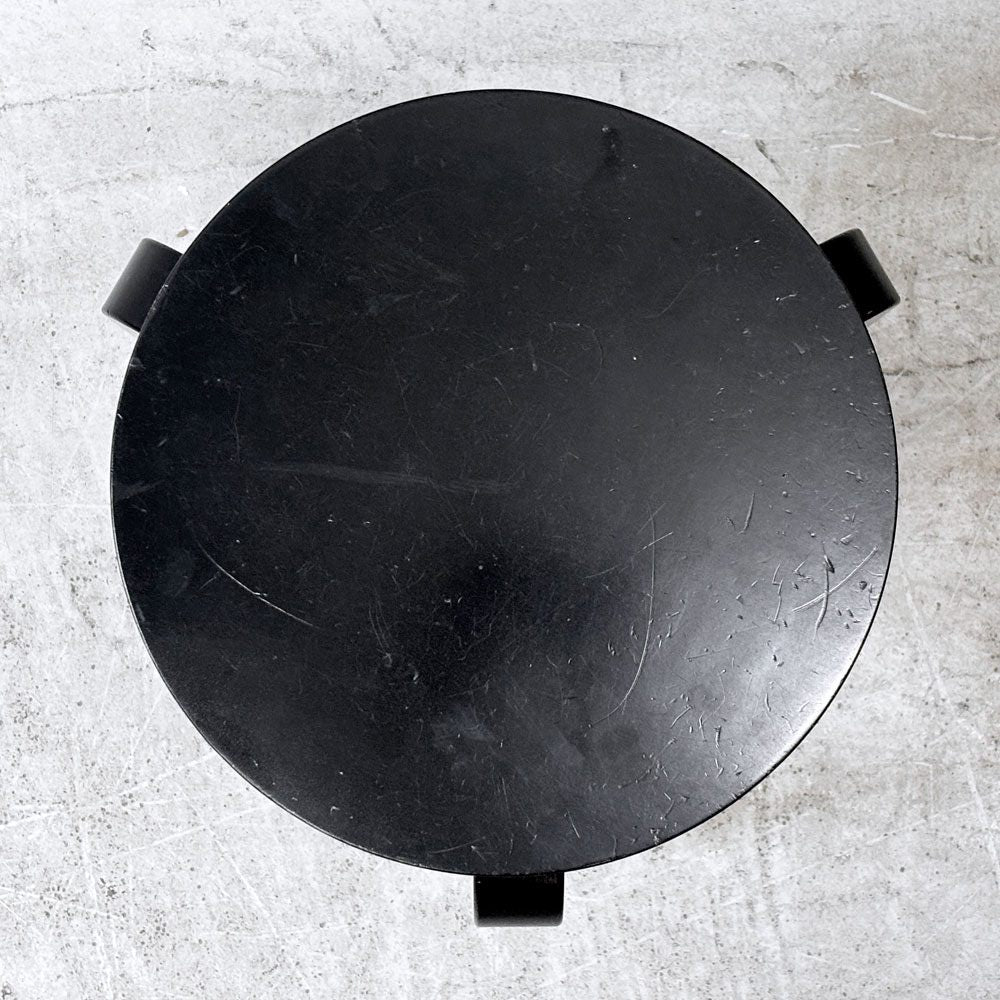 アルテック artek スツール60 オールブラック ラッカー 3本足 アルヴァ・アアルト フィンランド バーチ材 北欧家具 ●