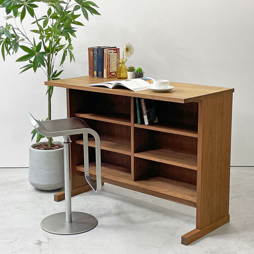 マスターウォール MASTERWAL ノリータ NOLITA カウンターテーブル ハイテーブル ディスプレイラック ウォールナット無垢材天板 定価￥203,500- ●