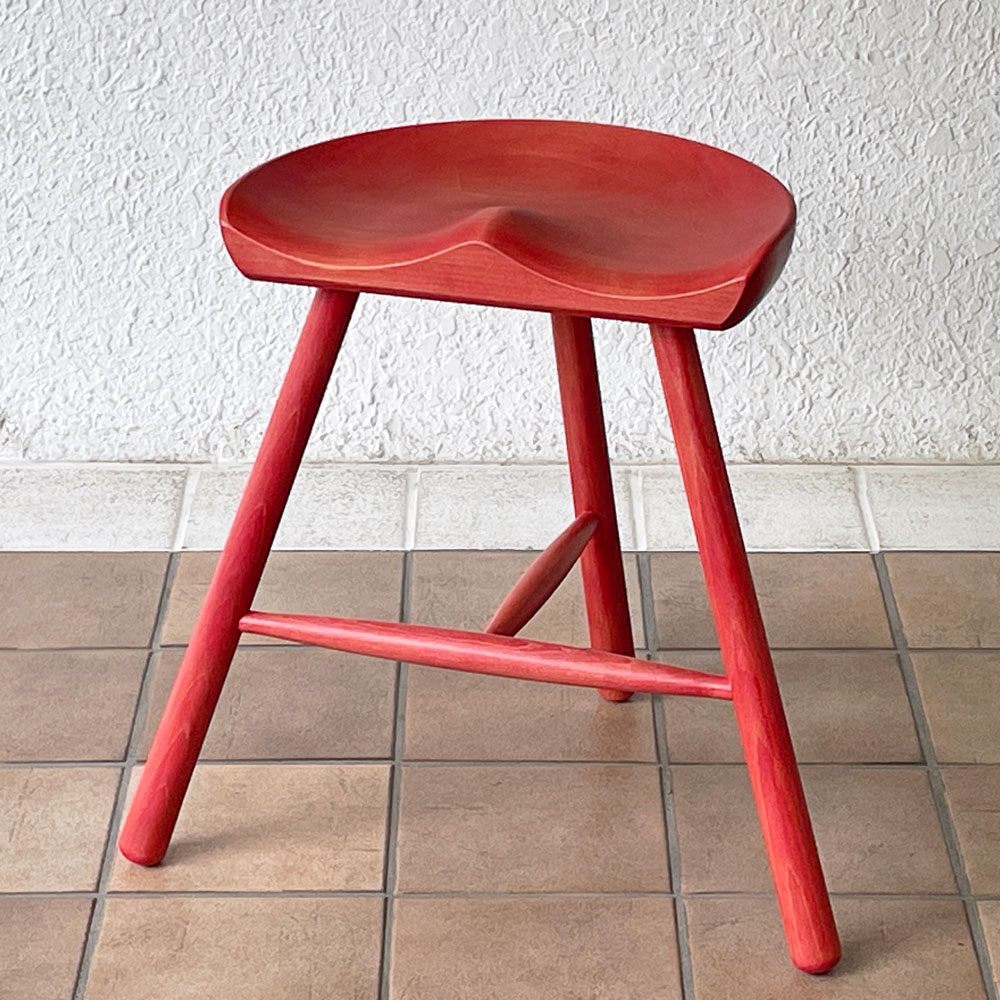 ワーナー Werner シューメーカーチェア Shoemaker Chair NO.49 スツール ビーチ材 カスタム塗装品 レッド  ラーズ・ワーナー デンマーク ◇