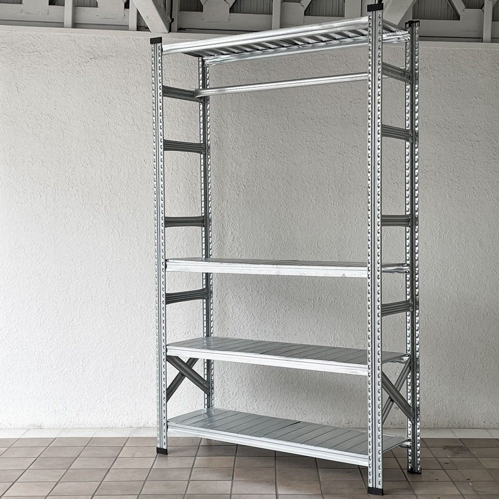 メタルシステム METALSISTEM スーパー123 SUPER123 シリーズ スチールシェルフ TIER STEEL SHELF ハンギングバーセット Ｗ128×Ｄ41.5×Ｈ213 4段 ◇