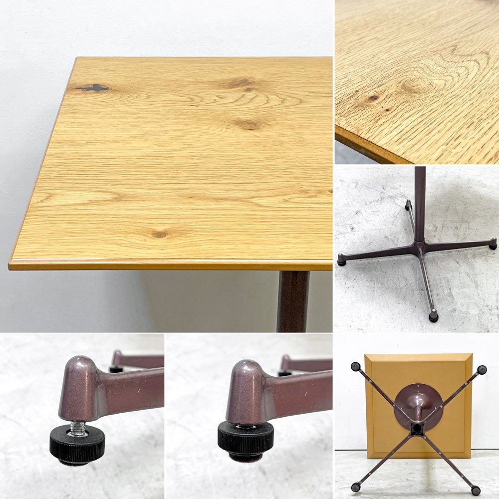 コッコレ coccole スクエアテーブル SQUARE TABLE カフェテーブル オーク材 ｗ60cm インダストリアルデザイン 定価￥51,700- ●