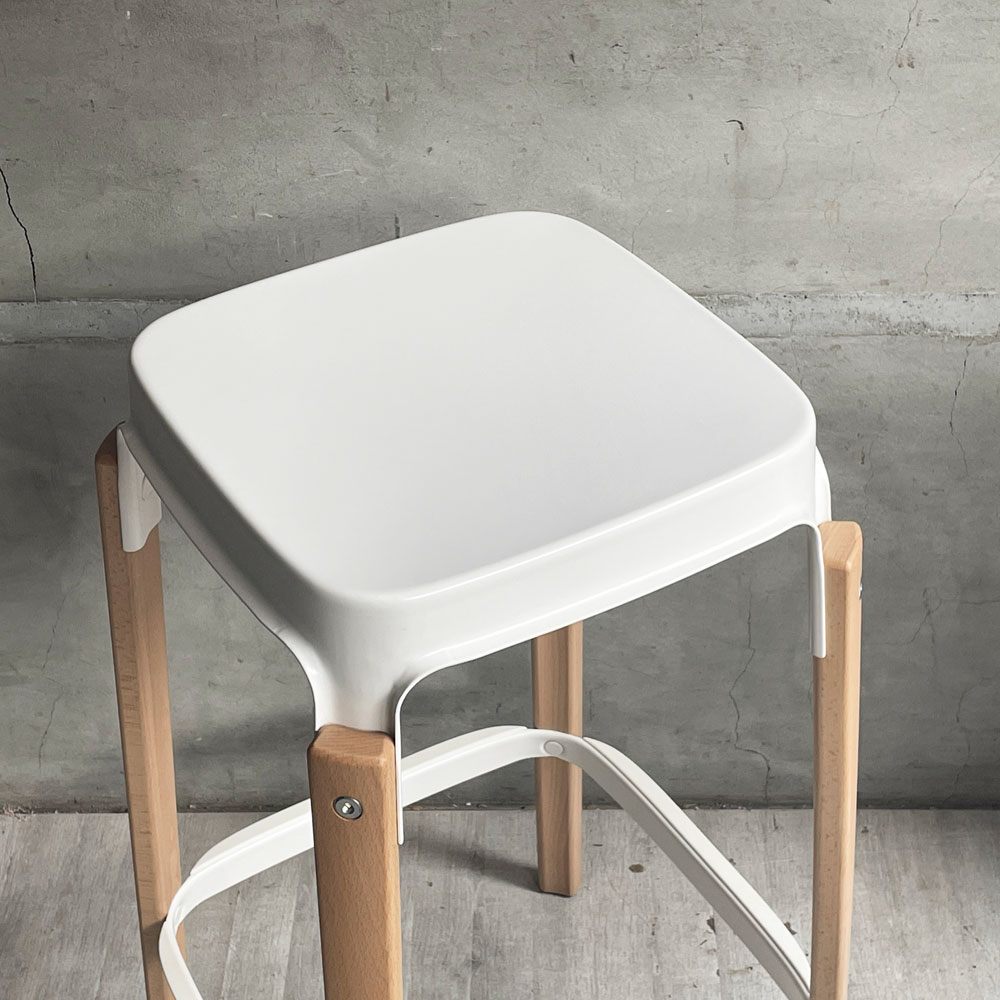 マジス MAGIS スティールウッドスツール Steelwood Stool ハイスツール カウンターチェア ホワイト × ビーチ H68cm ロナン＆エルワン・ブルレック ♪