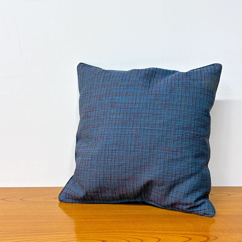カッシーナイクスシー Cassina ixc. クッション W45cm ターコイズブルー×ブラウン フェザー 織柄 モダン A ◎