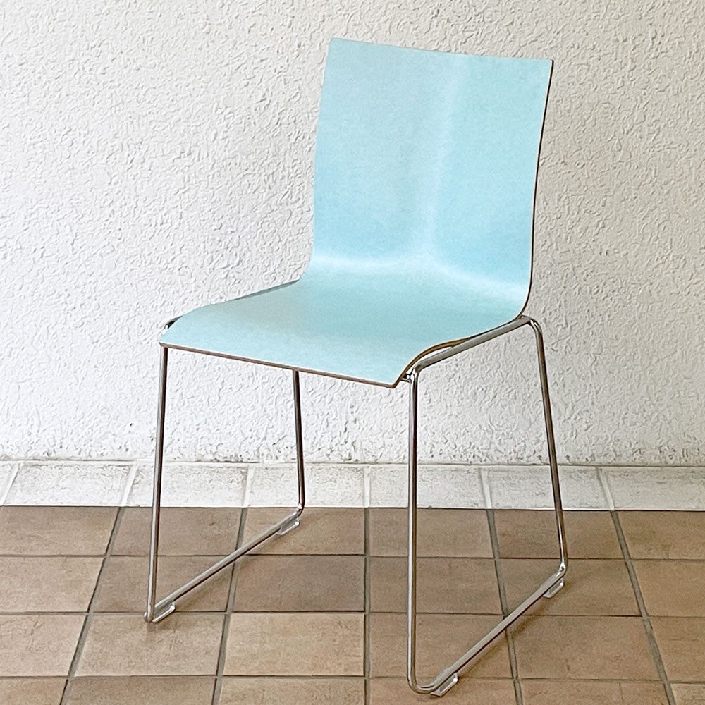 エンゲルブレヒト Engelbrechts チャリック CHAIRIK 107 ダイニングチェア スタッキング そり足 アイスブルー 未使用品 デンマーク A ◇