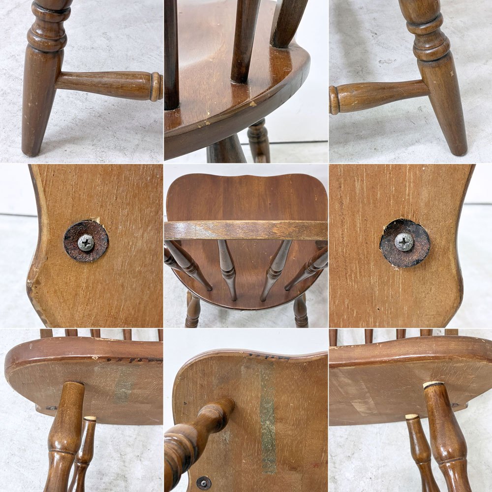 ユニバーサル UNIVERSAL FURNITURE ウィンザーチェア ダイニングチェア アメリカ ブラウン ビンテージスタイル カントリー B ●