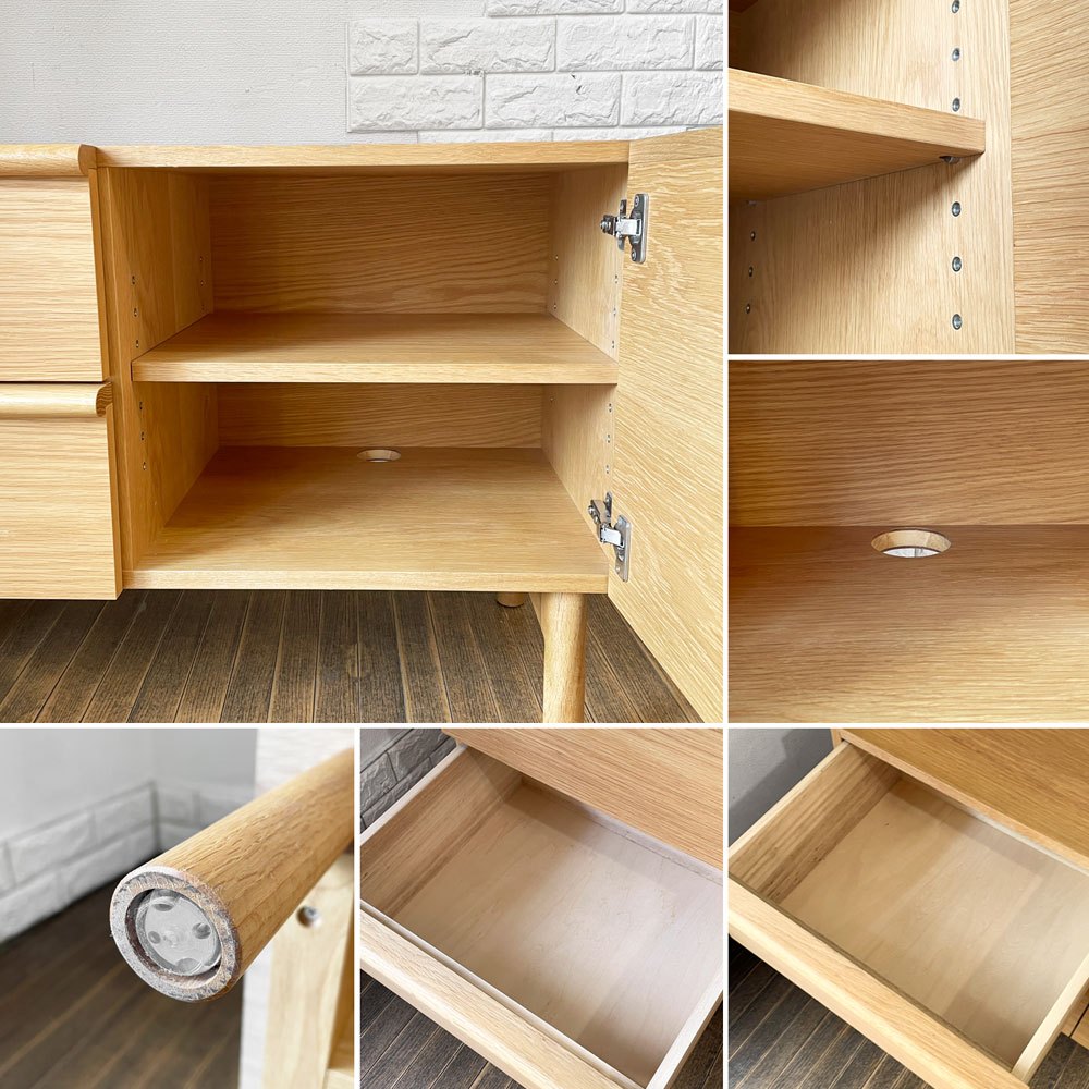 イデー IDEE スティルト サイドボード S STILT SIDEBOARD S ナチュラル テレビボード オーク材 アジャスター付 マリナ・ボーティエ 定価￥79,900- ◎
