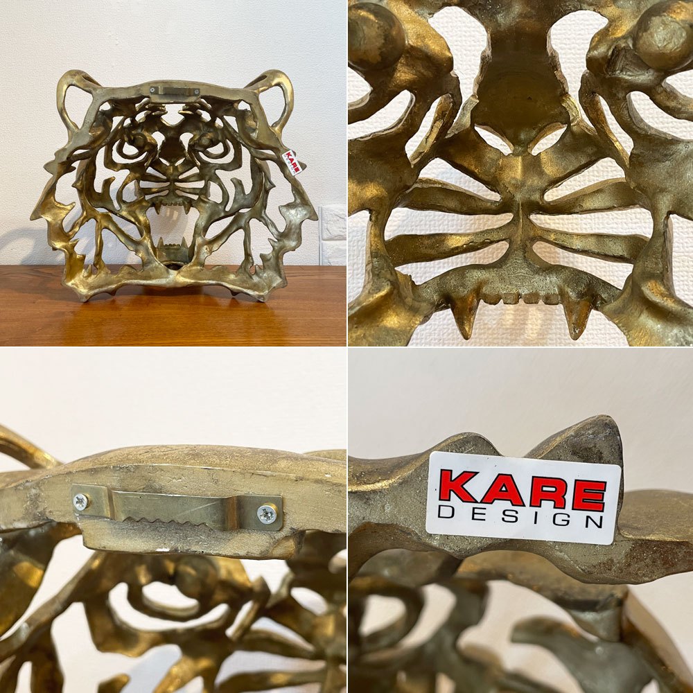 カレ KARE タイガーゴールド ウォールデコレーション 合成樹脂 虎 動物 オブジェ 壁掛けインテリア ドイツ ◎