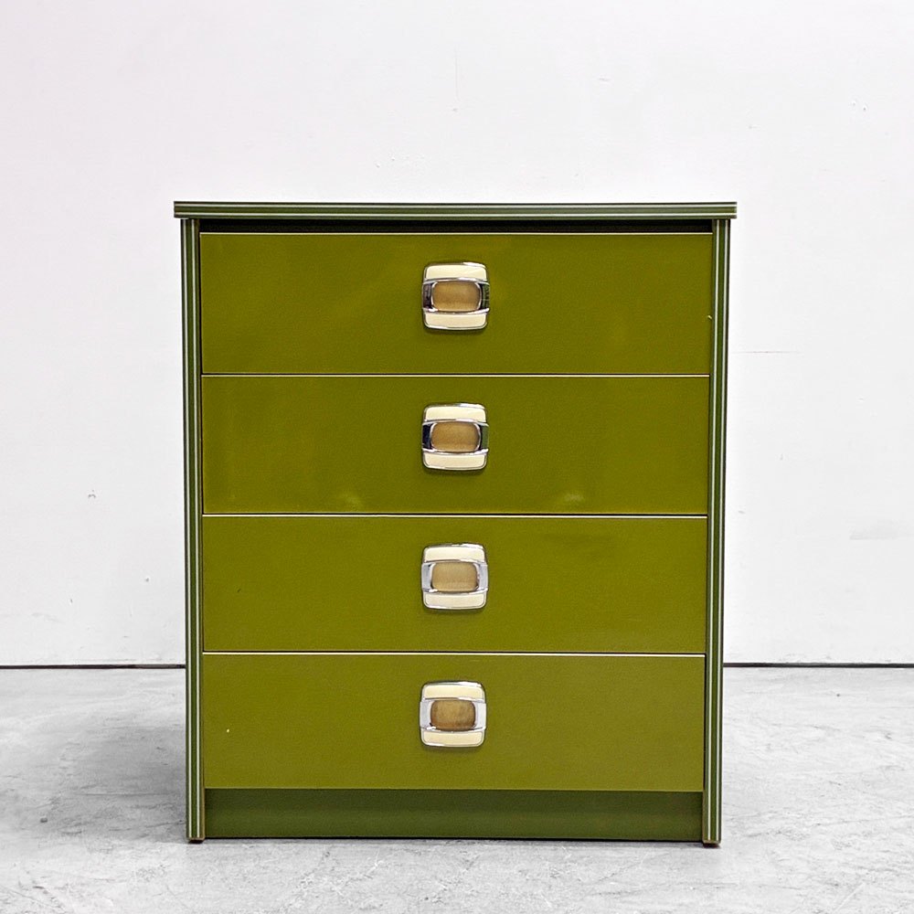 ジャパンビンテージ Japan Vintage 昭和レトロ レトロポップ 4段チェスト w59 d41 h70 cm B●