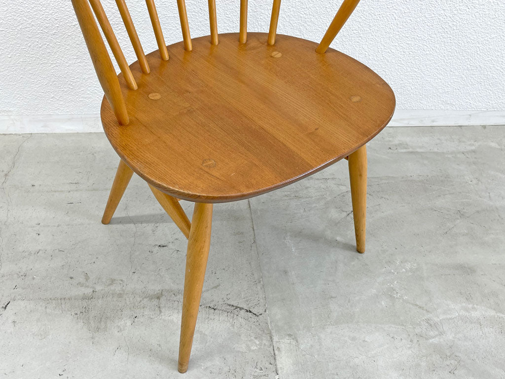 アーコール Ercol スモーカーズチェア カウホーンチェア ダイニングチェア ビーチ×エルム材 英国 ビンテージ 希少 〓