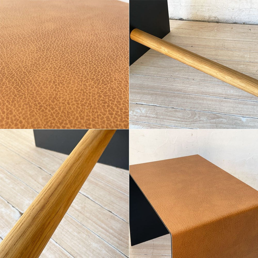リンド ディーエヌエー LIND DNA スツール＆テーブル Stool & Table アルミ x リサイクルレザー×オーク材 デンマーク ★