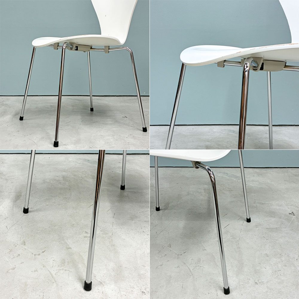 フリッツハンセン Fritz Hansen 3107 セブンチェア ホワイト ラッカー仕上げ スタッキング アルネ・ヤコブセン デンマーク 北欧家具 B ◎
