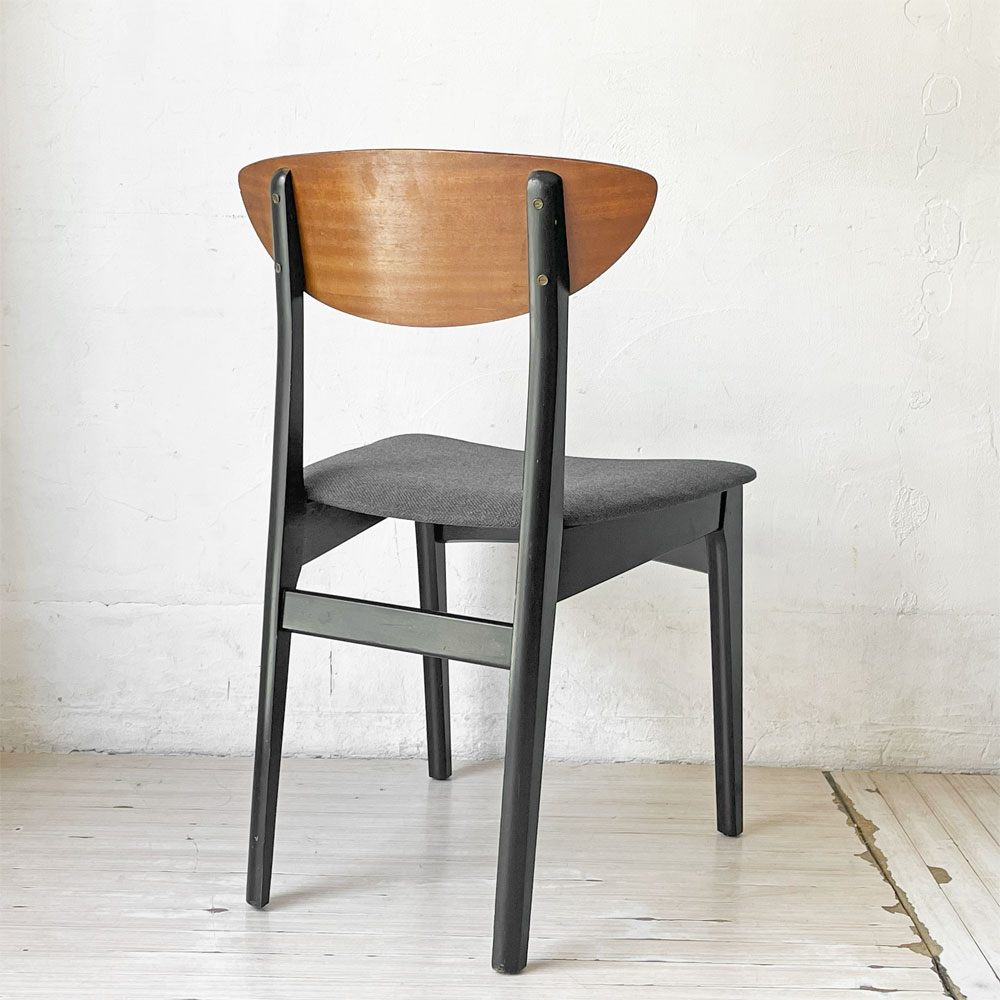 ネイサンファニチャー NATHAN Furniture チークプライウッド ブラックフレーム ダイニングチェア UKビンテージ 北欧スタイル B ★