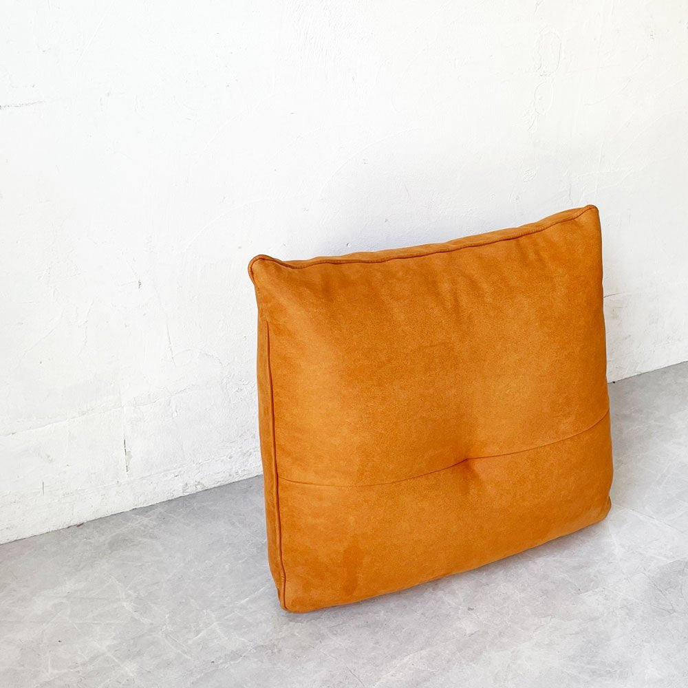 リラックスフォーム RELAX FORM アルフレード ALFREDO ソファ 背クッション ハイタイプ クロムオレンジ 置き型クッション レザーテックス H52cm 関家具　展示美品 ★