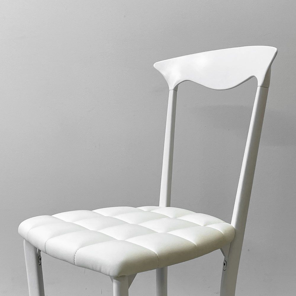 ファセム Fasem チャーム Charme ダイニングチェア アルミ レザー 本革 ホワイト クラシカル モダン イタリア ●