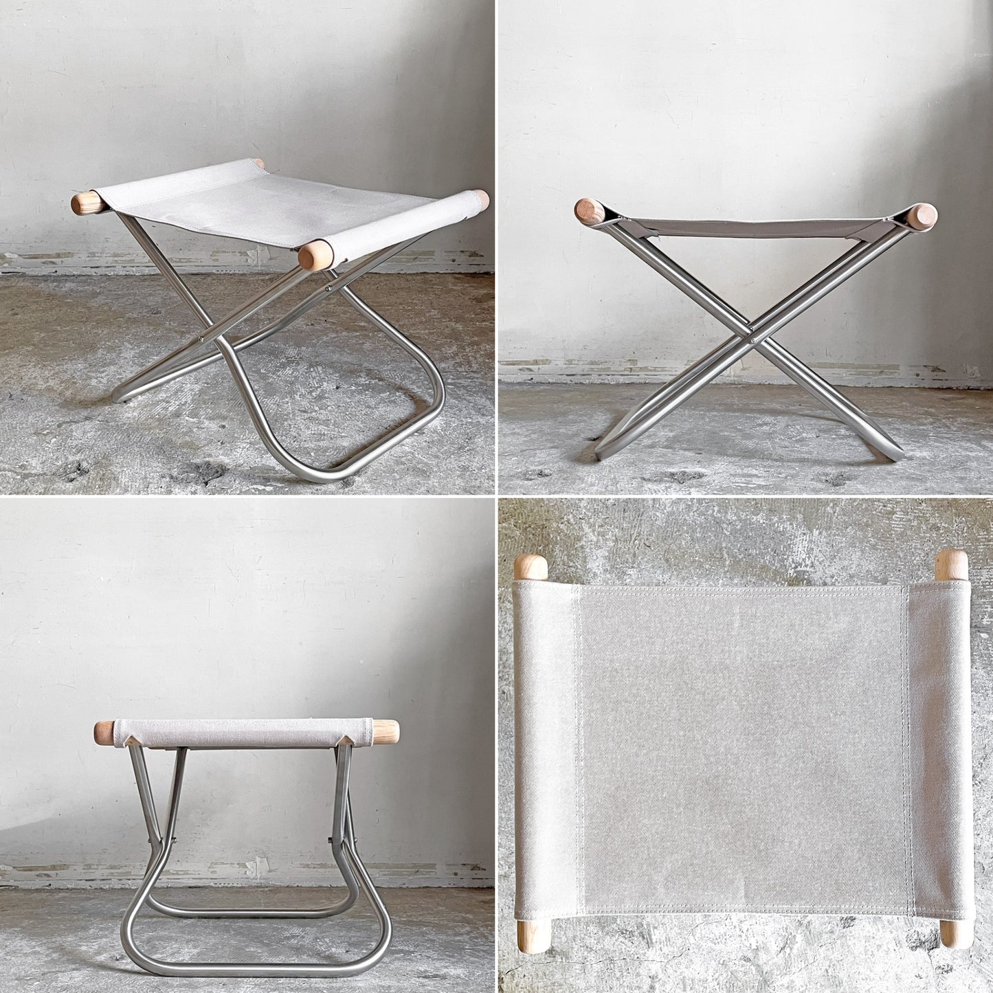 ニーチェア エックス NY chair X フォールディングチェア＋オットマン オイルフィニッシュ ぺブルグレー 折り畳み MoMA 新居猛 ■