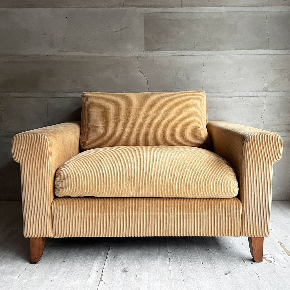 トラックファニチャー TRUCK FURNITURE FKソファ FK SOFA 1.5シーター 1.5人掛け フェザークッション F-22 マスタード コーデュロイ 廃番生地 ♪