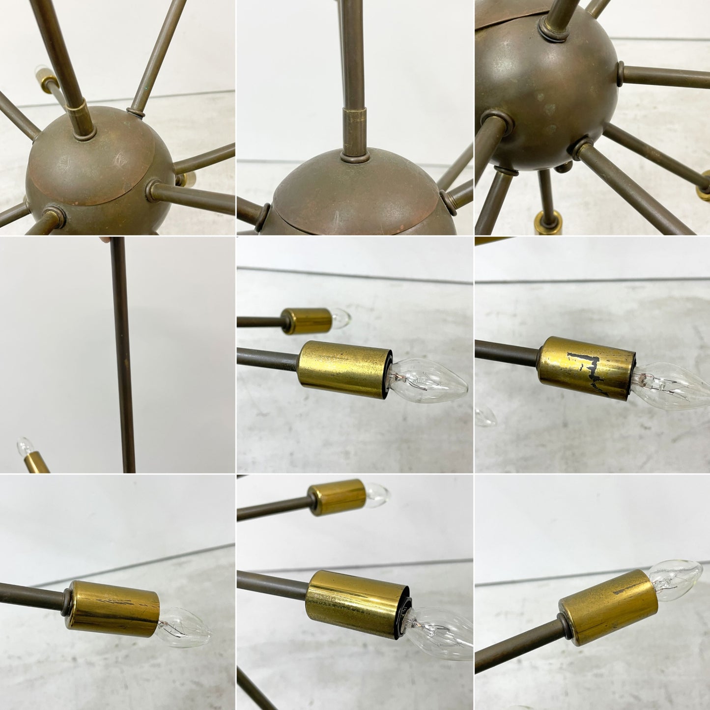 ビンテージ Vintage スプートニクランプ 12灯 ペンダントライト ミッドセンチュリー 50's レトロ スペースエイジ ●