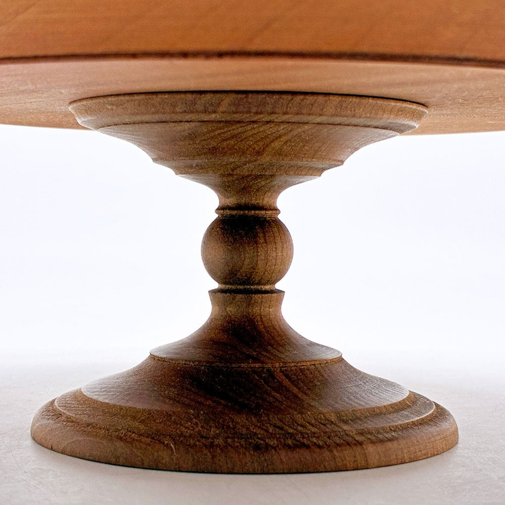 イッカ ICCA ろくろ脚のケーキスタンド Cake Stand Φ24cm 桜材 テーブルウェア 収納袋付き ●