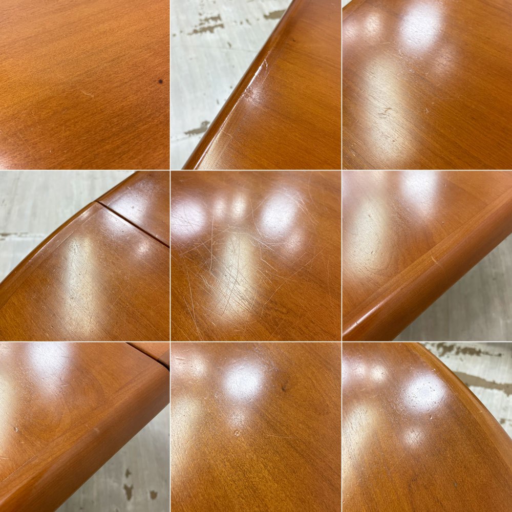 CJ ROSENGAARDEN エクステンション ダイニングテーブル ラウンド チーク材 W110～168.5cm 伸長式 アジャスター デンマークビンテージ 北欧家具 ●