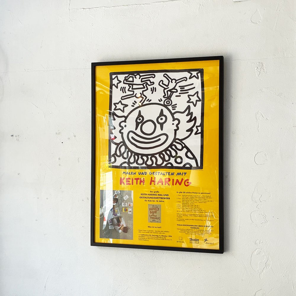 キース・ヘリング Keith Haring イベントポスター 1994年 Thalia Buchhandlung Hamburg  ドイツ 書店 ストリートアート アートフレーム 額装品 ★