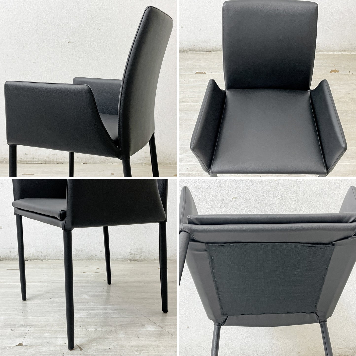 アビタスタイル AbitaStyle アマンダ Amanda アームチェア ダイニングチェア リサイクルレザー モダンデザイン B ●