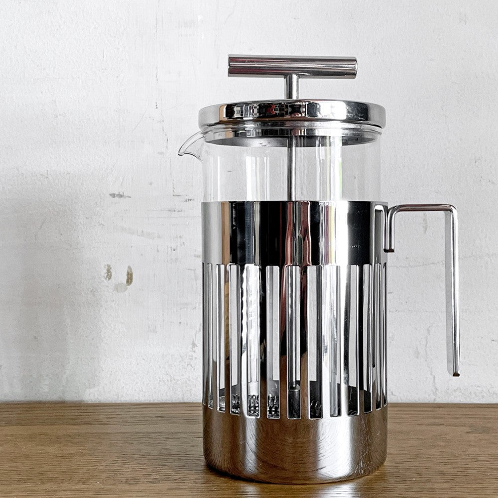 アレッシー ALESSI 9094 プレスフィルターコーヒーメーカー press filter coffee maker 8カップ用 コーヒーポット ティーポット ステンレス 耐熱ガラス アルド・ロッシ Aldo Rossi イタリアンモダン ■