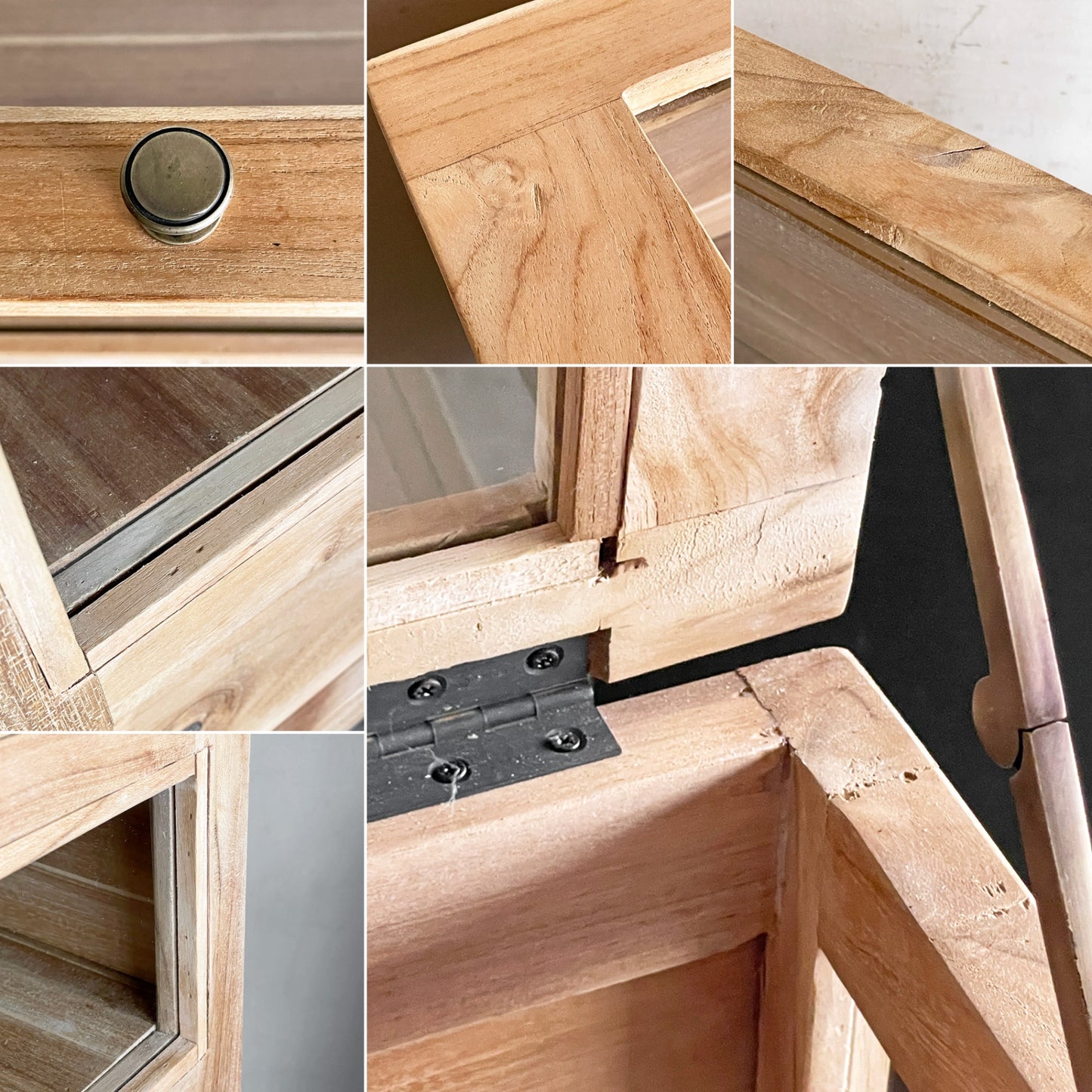 バリューインテリアストア value interior store チーク無垢材 コレクションケースNU ガラスショーケース W90cm ハンドメイド ■