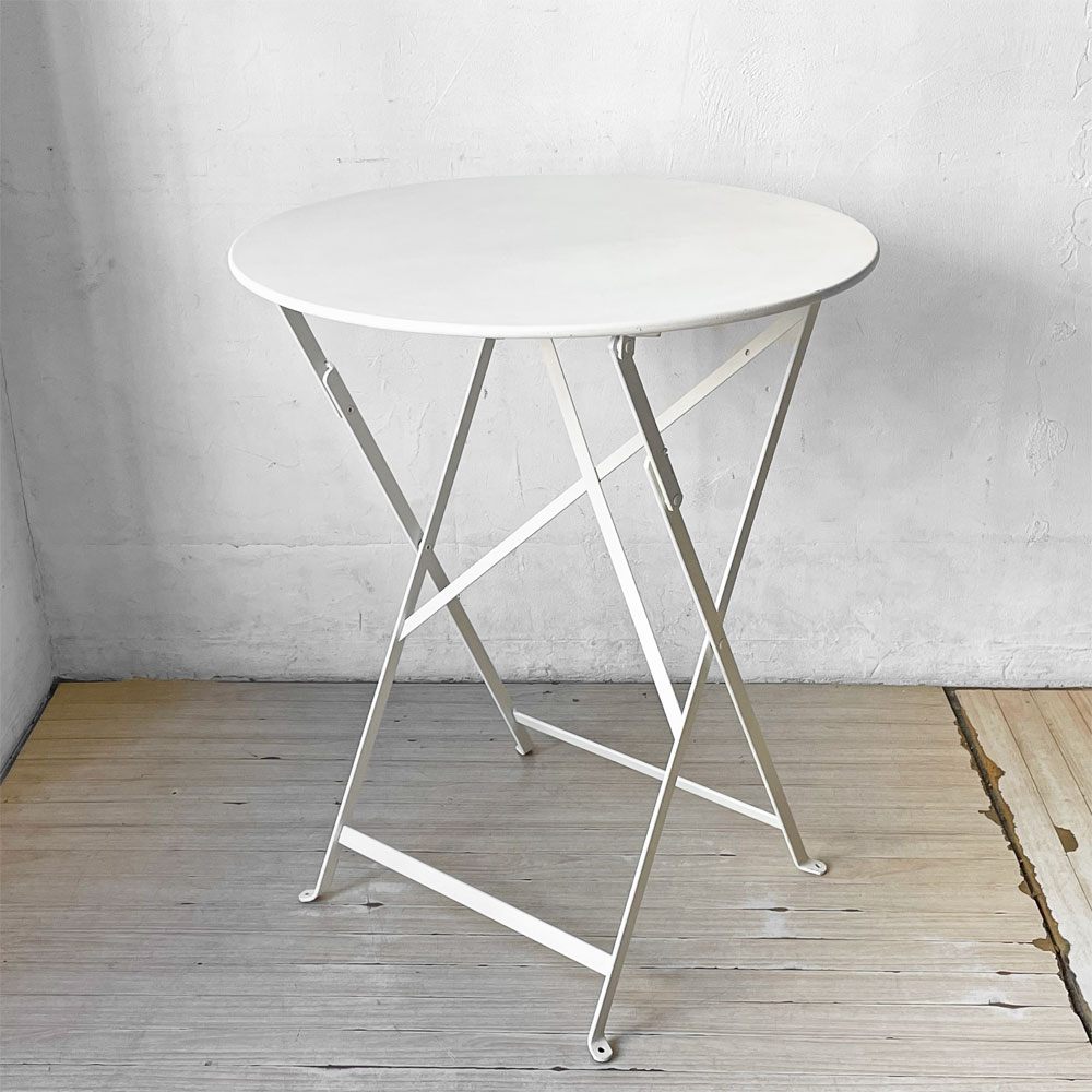 フェルモブ Fermob ビストロ Bistro フォールディング ガーデンテーブル ラウンドテーブル カフェテーブル Φ60cm フランス 定価¥48,400- ★