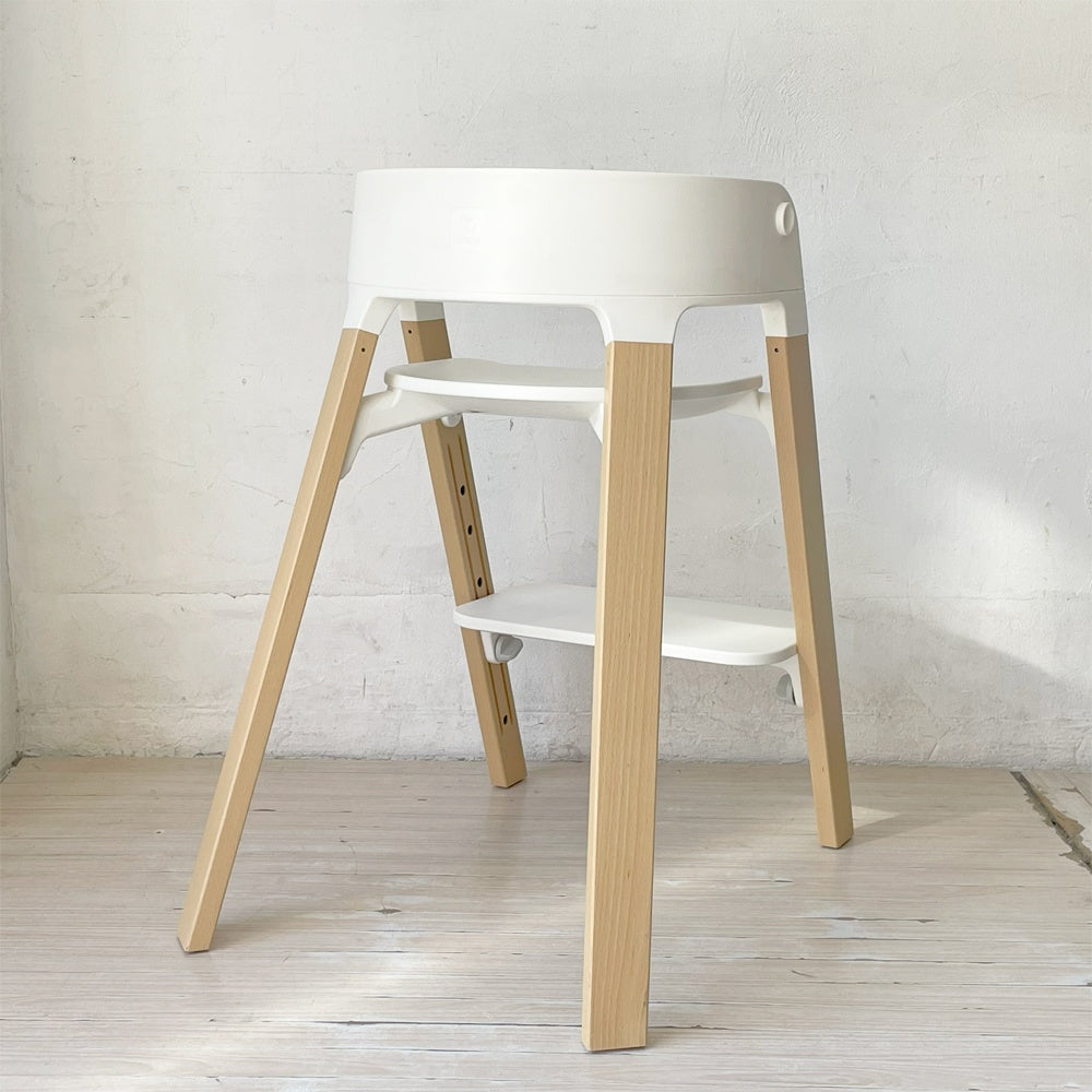 ストッケ STOKKE ステップス Steps ハイチェア オールインワンシーティングシステム ベビーチェア キッズチェア ホワイト 北欧 ★