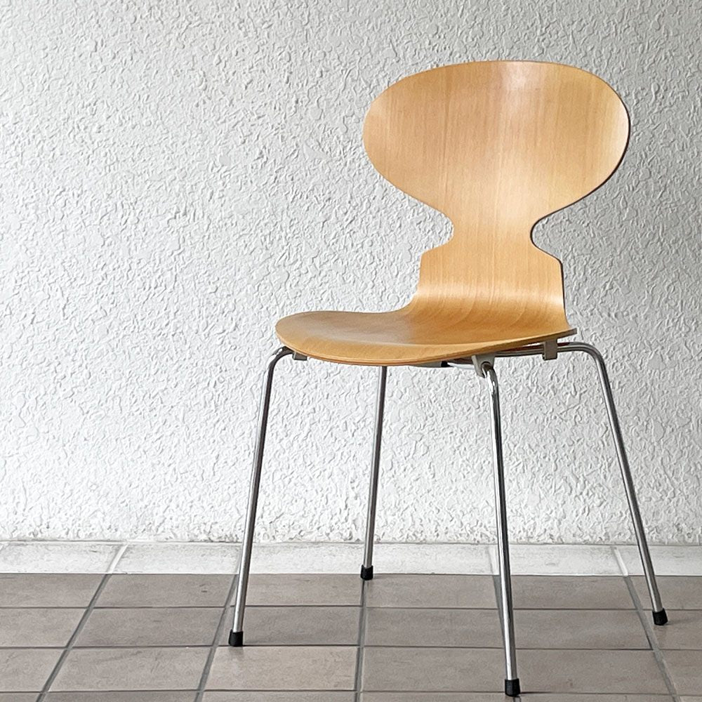 フリッツハンセン Fritz Hansen アントチェア 4本脚 ナチュラルビーチ ラッカー アルネ・ヤコブセン 北欧家具 B ◇