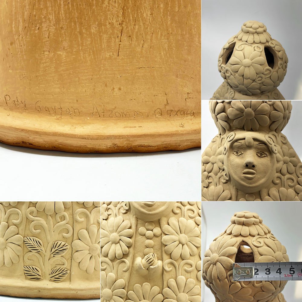 パトリシア・ゲイタン Patricia Gaytan 花模様の聖母マリア像 伝統工芸品 香炉 オブジェ メキシコ  ●