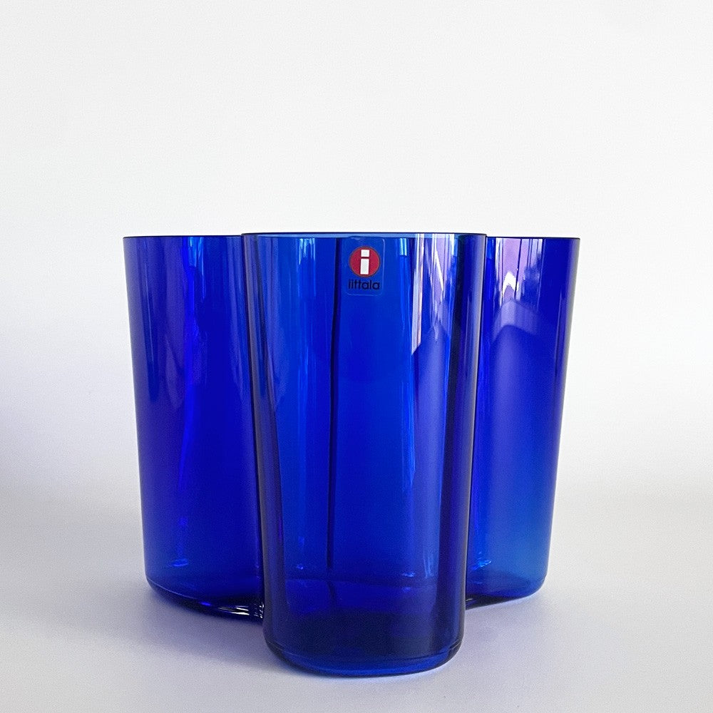 イッタラ iittala アルヴァ・アアルト コレクション Alvar Aalto Collection ベース 120mm コバルトブルー フラワーべース 花瓶 フィンランド 北欧雑貨 箱付 ■